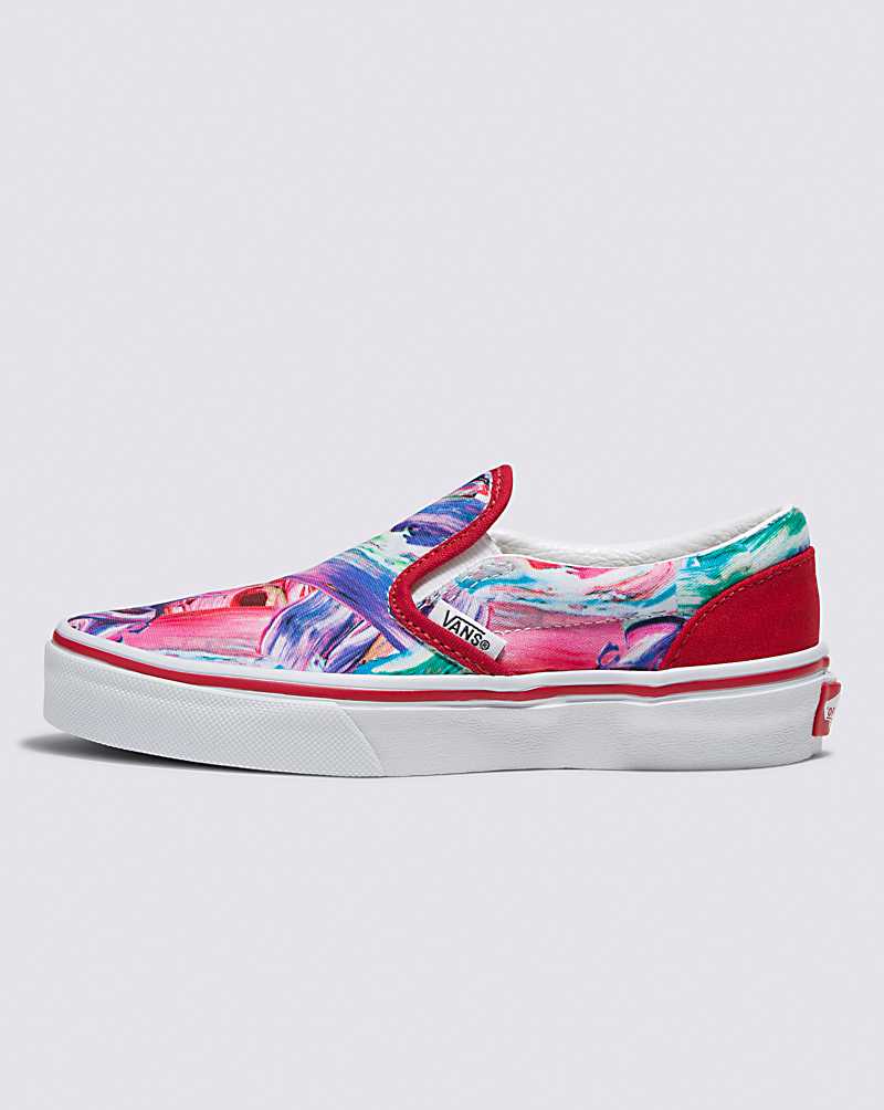 Vans Customs Brush Strokes Slip-On Kids\' Slip On Shoes Pink / Multicolor | FV1-6146