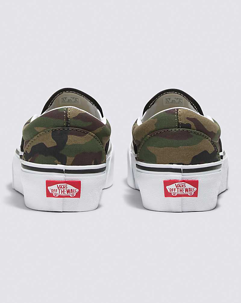 Vans Customs Camo Slip-On Platform Men Platform Shoes Camo | RB1-4927