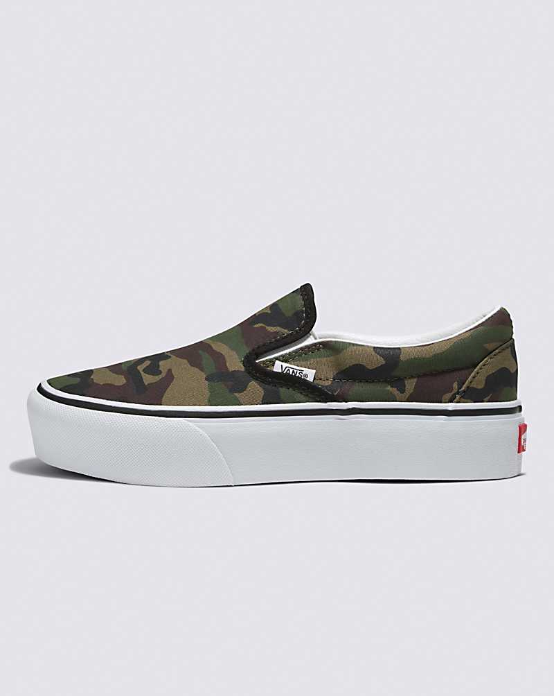 Vans Customs Camo Slip-On Platform Men Platform Shoes Camo | RB1-4927