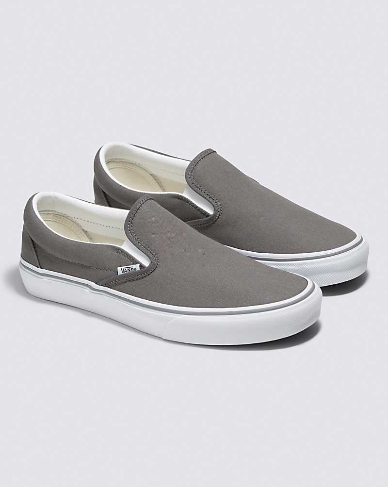 Vans Customs Charcoal Slip-On Wide Men Slip On Shoes Grey | RI1-5029