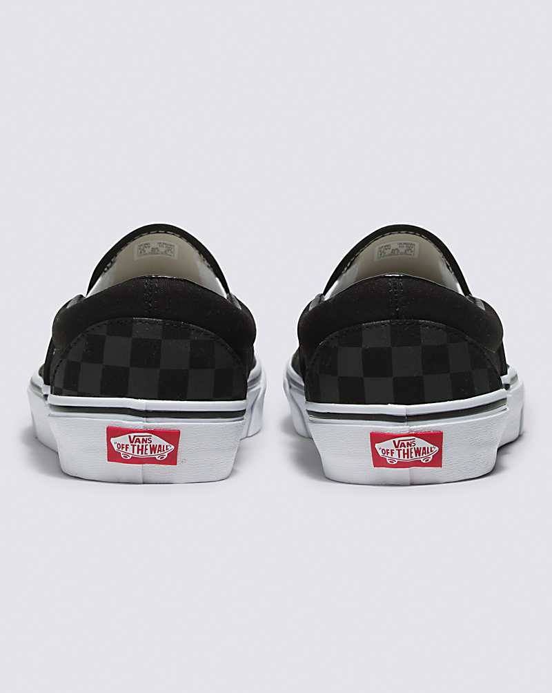 Vans Customs Checkerboard Slip-On Wide Men Slip On Shoes Black | NG1-0287