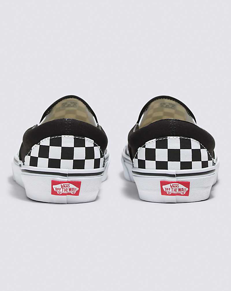 Vans Customs Checkerboard Slip-On Wide Women Slip On Shoes White / Black | ZO1-4601