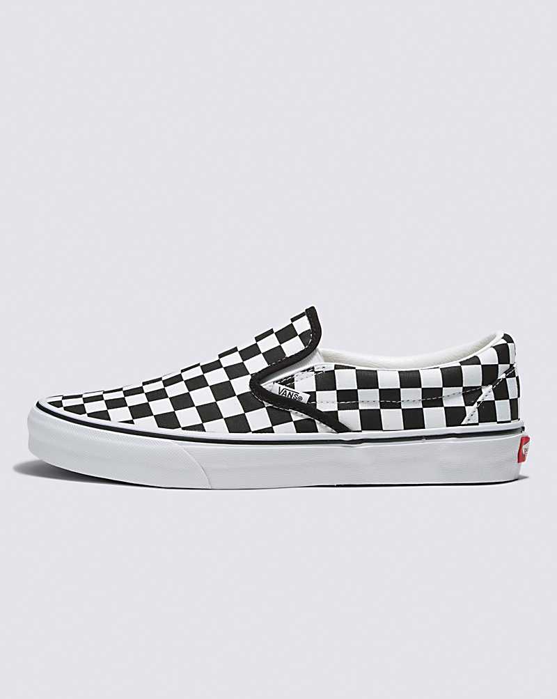 Vans Customs Checkerboard Slip-On Wide Women Slip On Shoes White / Black | YV1-0541