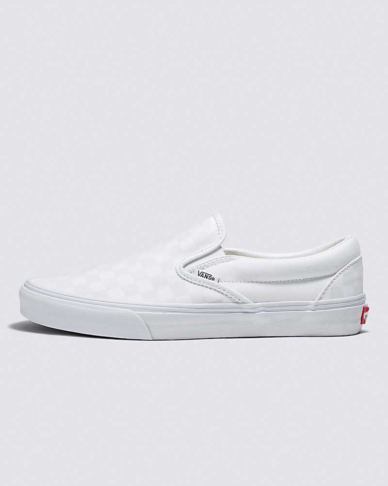 Vans Customs Checkerboard Slip-On Wide Women Slip On Shoes White | LA1-9036