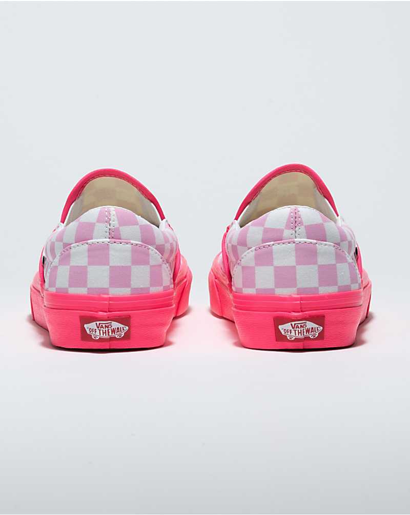 Vans Customs Checkerboard Slip-On Wide Women Slip On Shoes Pink | IS1-0880