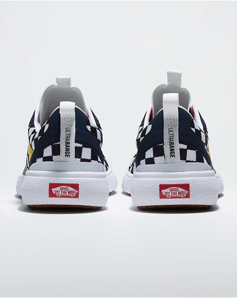 Vans Customs Checkerboard UltraRange EXO Women Casual Shoes White / Navy / Yellow | BM1-2558