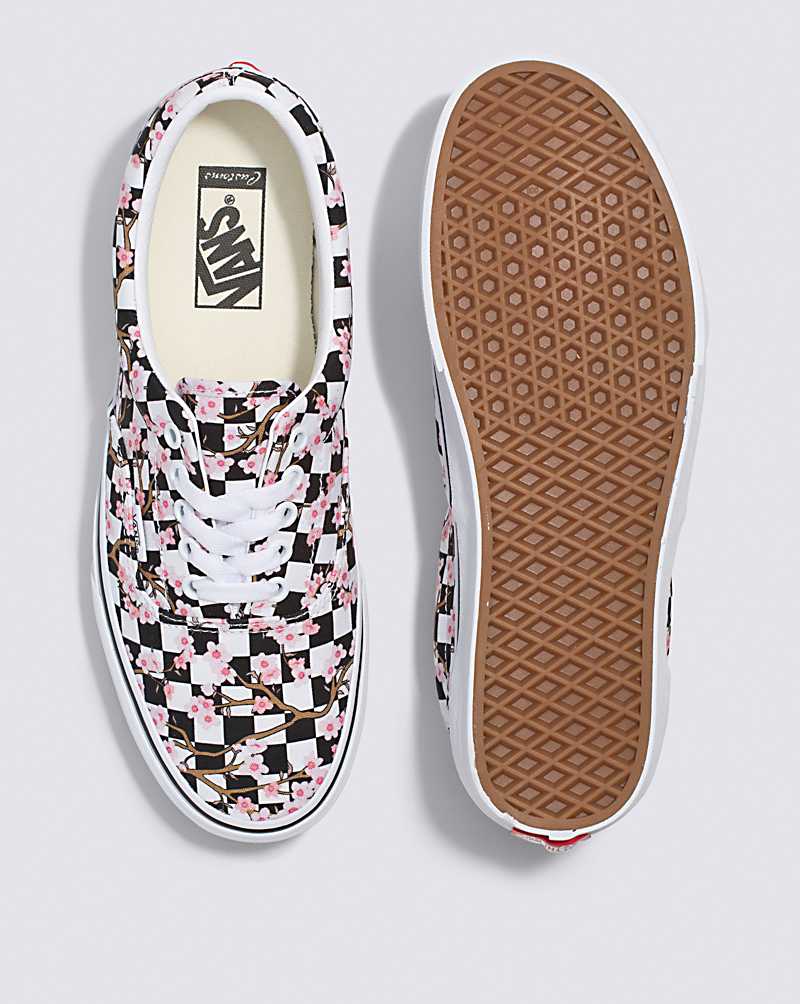 Vans Customs Cherry Blossom Checkerboard Era Women Sneakers White / Black / Pink | ZP1-9446