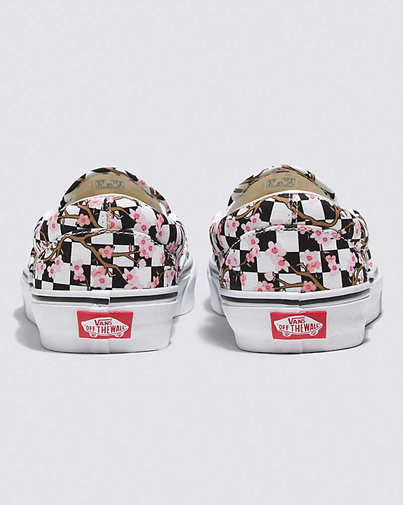 Vans Customs Cherry Blossom Checkerboard Slip-On Women Slip On Shoes White / Black / Pink | BI1-5956