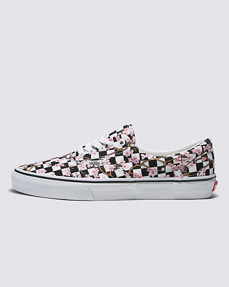 Vans Customs Cherry Blossom Checkerboard Era Men Sneakers White / Black / Pink | QF1-2305