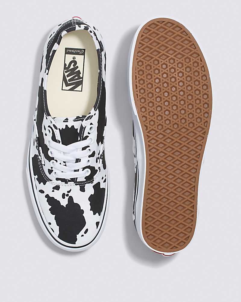 Vans Customs Cow Print Authentic Men Sneakers Black / White | GK1-1127