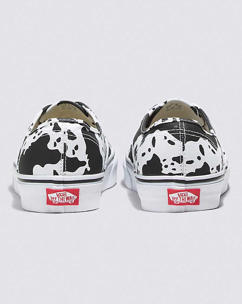 Vans Customs Cow Print Authentic Men Sneakers Black / White | GK1-1127