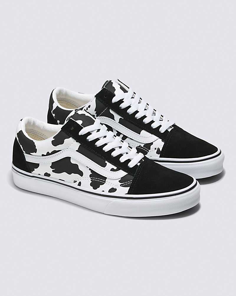 Vans Customs Cow Print Old Skool Men Sneakers Black / White | YI1-2946