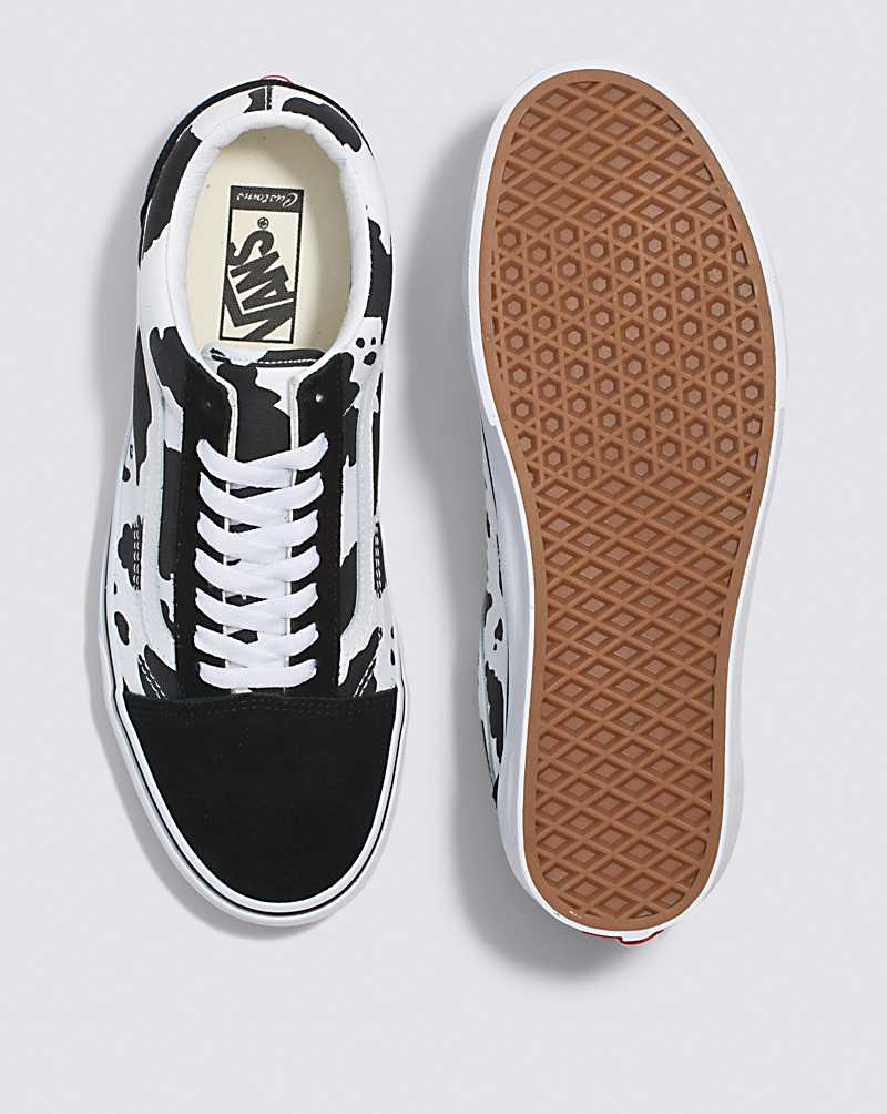 Vans Customs Cow Print Old Skool Men Sneakers Black / White | YI1-2946