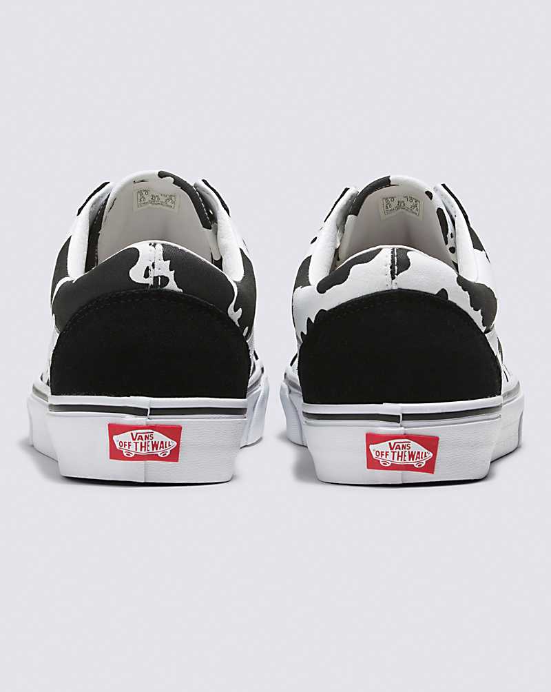 Vans Customs Cow Print Old Skool Men Sneakers Black / White | YI1-2946