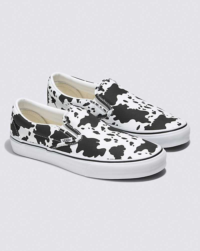 Vans Customs Cow Print Slip-On Men Slip On Shoes Black / White | NW1-6245