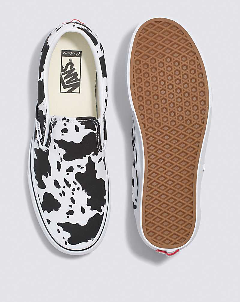 Vans Customs Cow Print Slip-On Men Slip On Shoes Black / White | NW1-6245