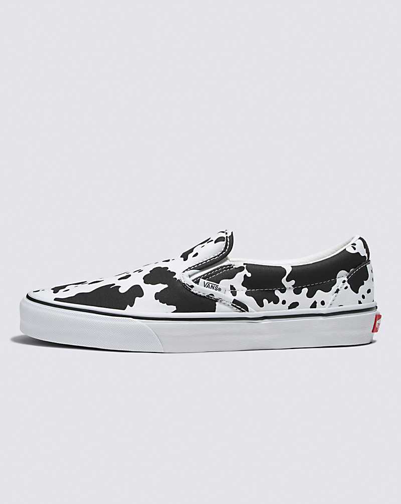 Vans Customs Cow Print Slip-On Men Slip On Shoes Black / White | NW1-6245