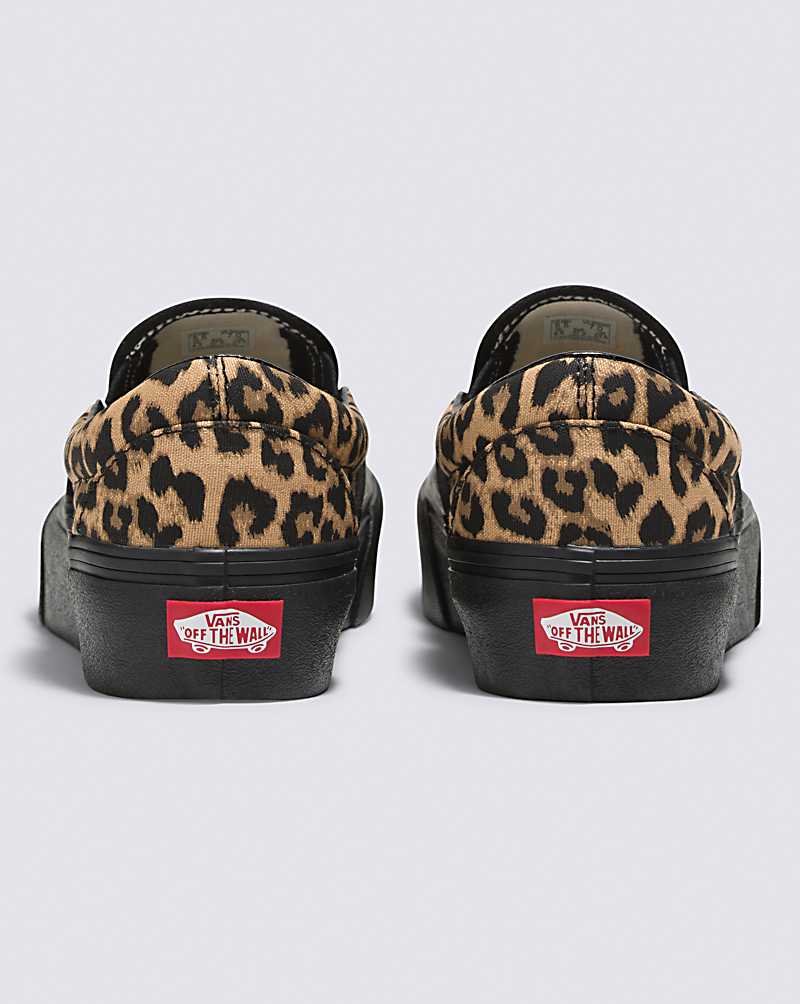 Vans Customs Leopard Slip-on Platform Women Platform Shoes Brown / Black | RP1-1189