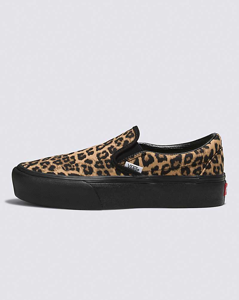 Vans Customs Leopard Slip-on Platform Women Platform Shoes Brown / Black | RP1-1189