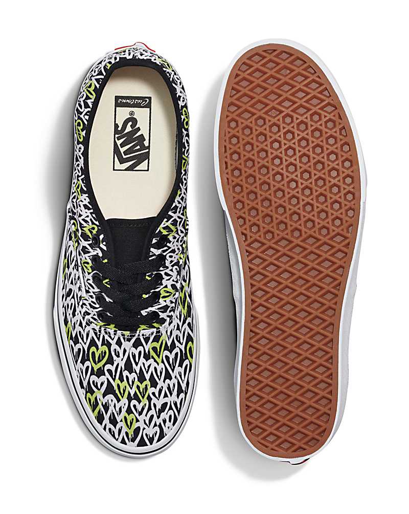 Vans Customs Library Graffitti Hearts Authentic Shoe Men Sneakers Multicolor | EO1-3688