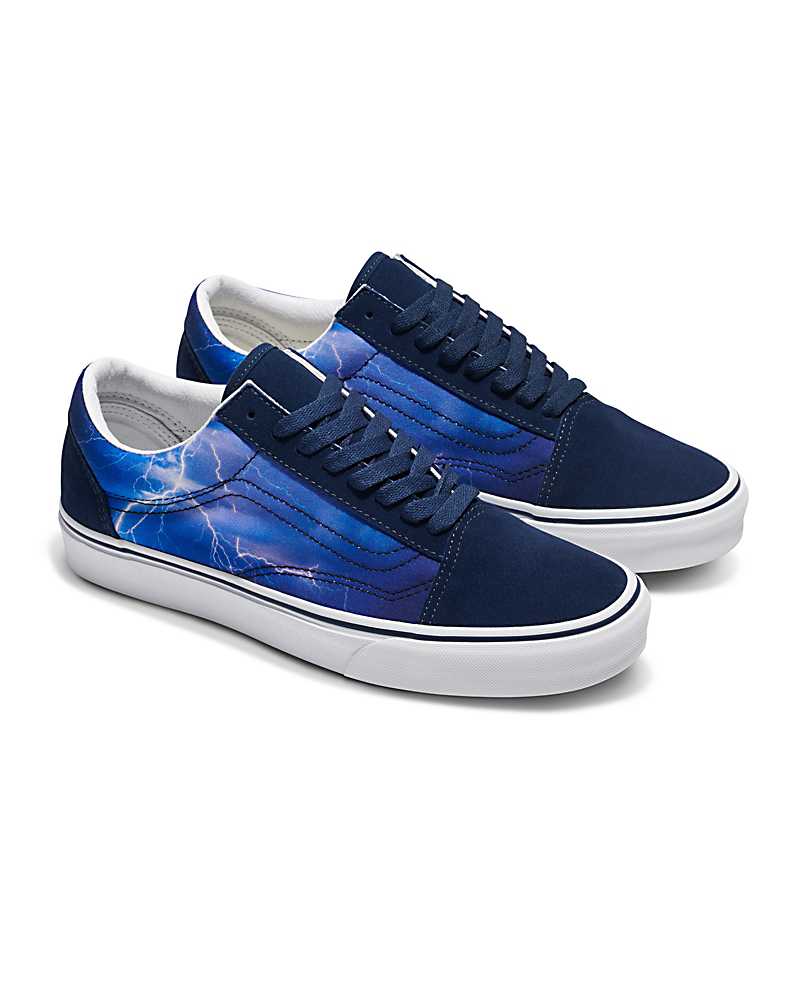 Vans Customs Library Lightning Old Skool Shoe Women Sneakers Navy / Blue | YZ1-8889