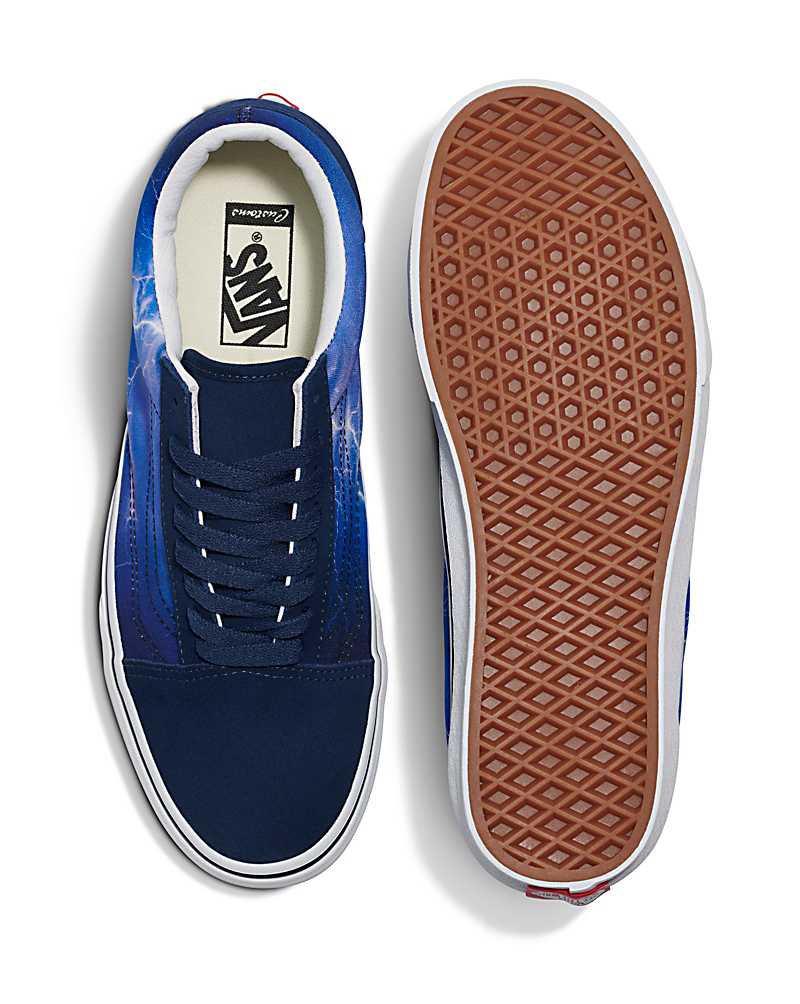 Vans Customs Library Lightning Old Skool Shoe Women Sneakers Navy / Blue | YZ1-8889