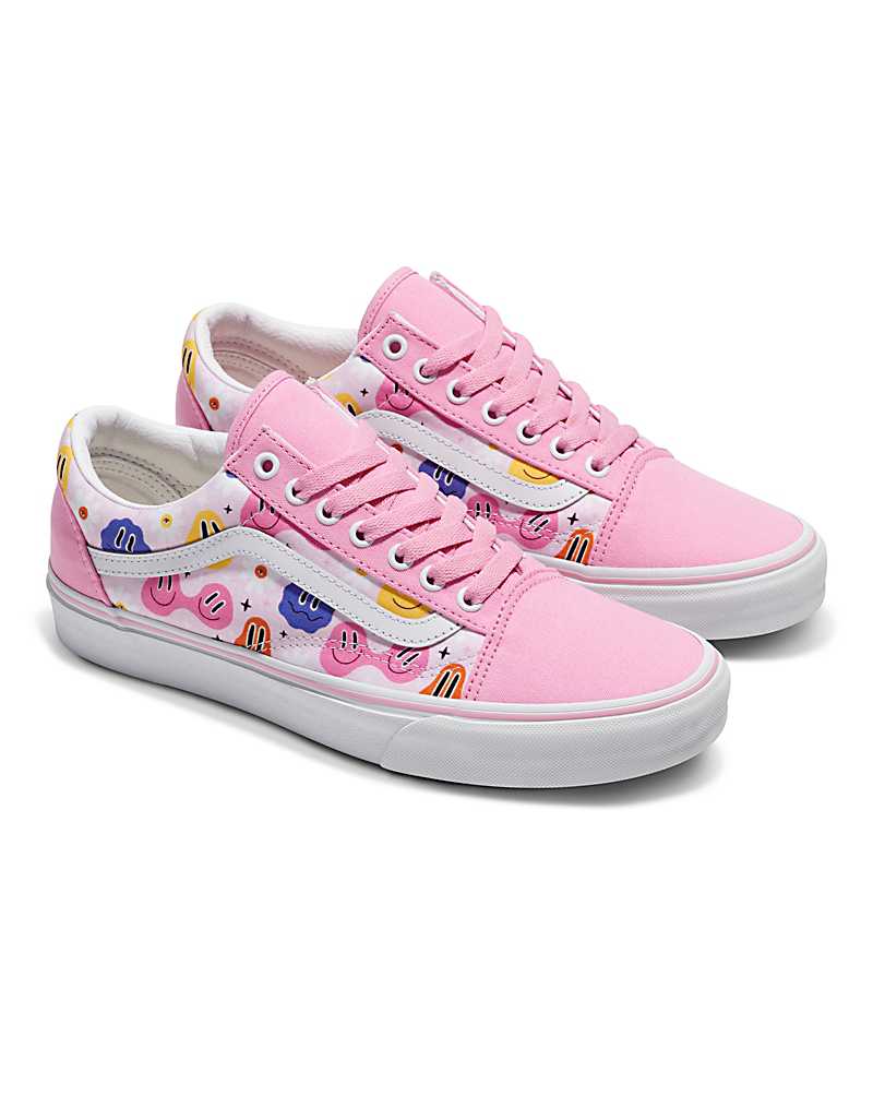 Vans Customs Library Smiley Old Skool Shoe Women Sneakers Pink / Multicolor | NJ1-3059