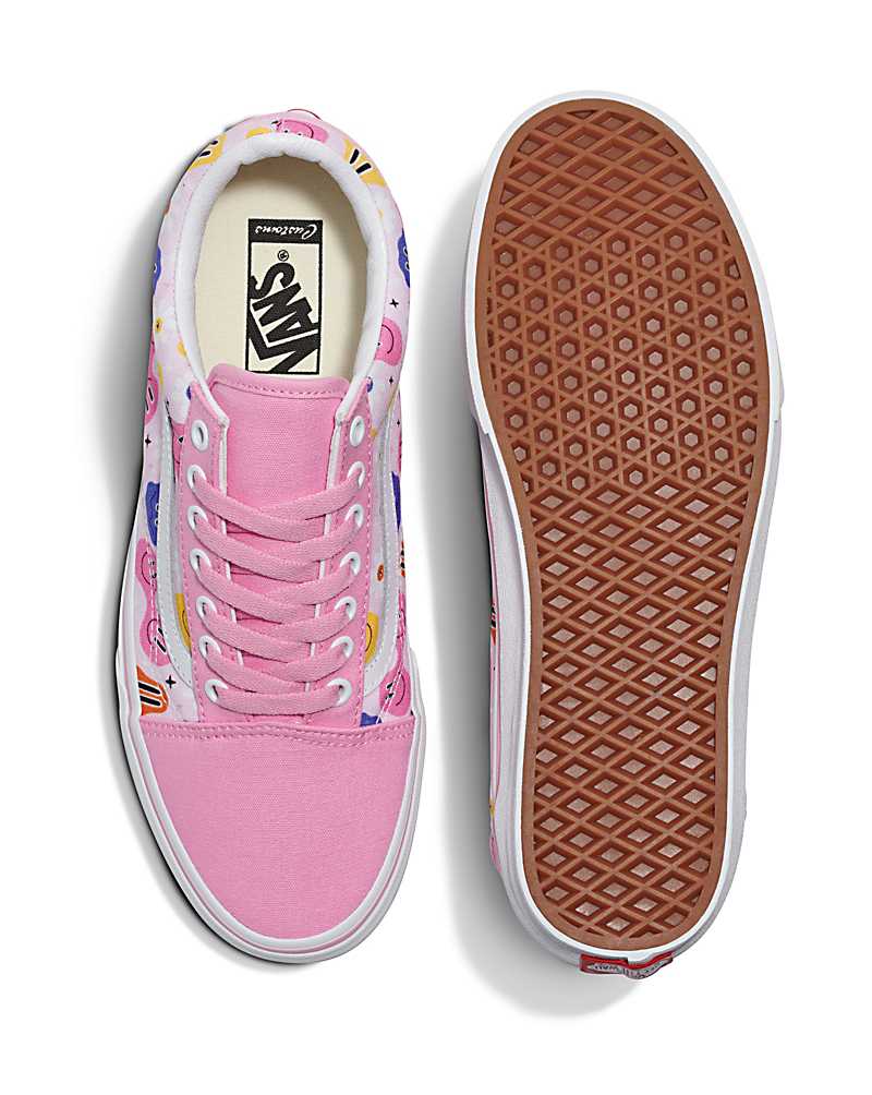 Vans Customs Library Smiley Old Skool Shoe Women Sneakers Pink / Multicolor | NJ1-3059