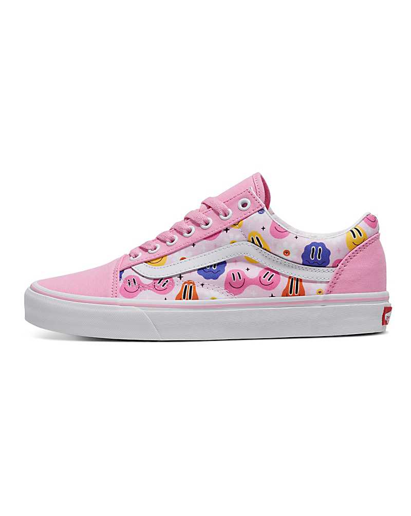 Vans Customs Library Smiley Old Skool Shoe Women Sneakers Pink / Multicolor | NJ1-3059