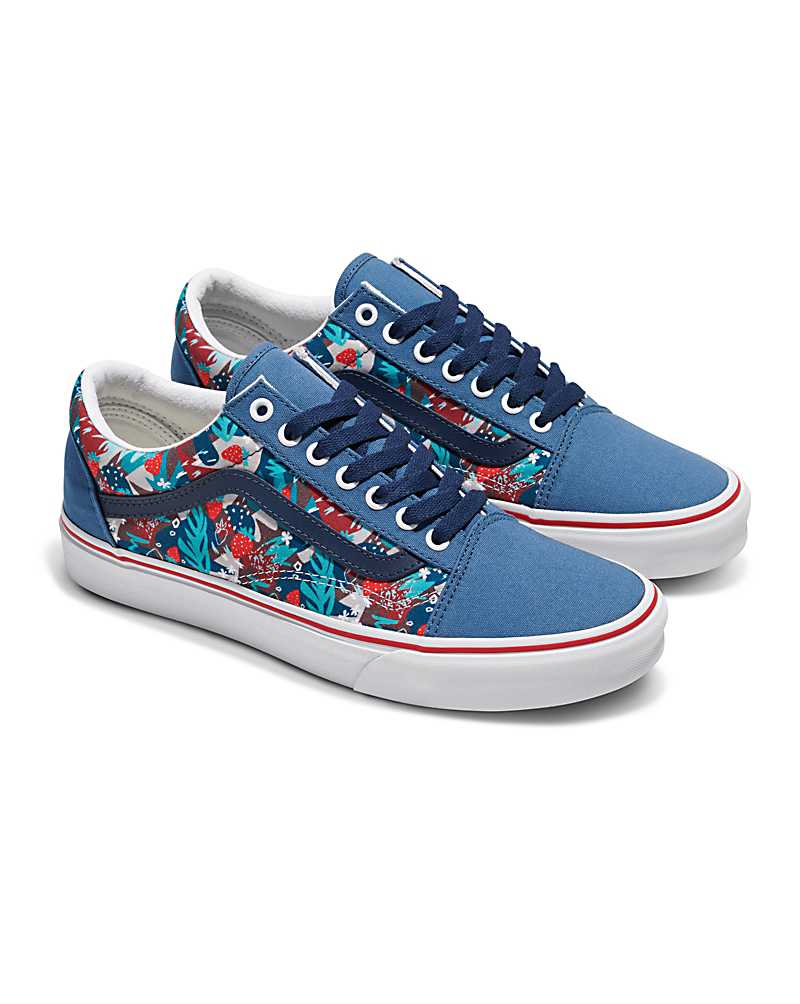 Vans Customs Library Strawberry Field Old Skool Shoe Women Sneakers Blue / Multicolor | BU1-1982