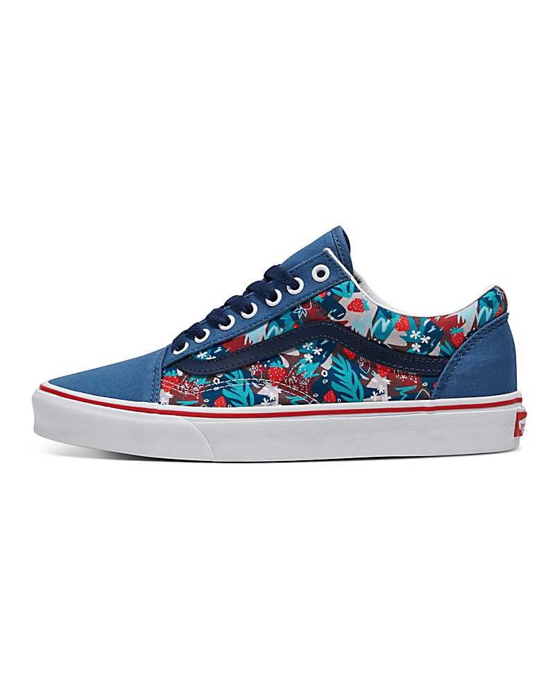 Vans Customs Library Strawberry Field Old Skool Shoe Women Sneakers Blue / Multicolor | BU1-1982