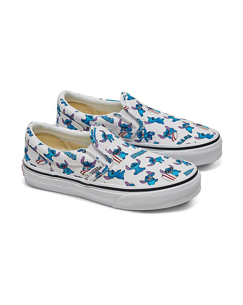 Vans Customs Lilo & Stitch Slip-On Shoe Kids' Slip On Shoes White / Multicolor | RG1-1350