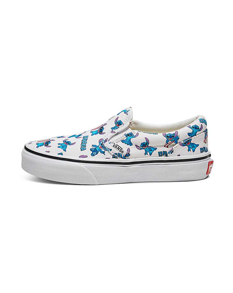 Vans Customs Lilo & Stitch Slip-On Shoe Kids\' Slip On Shoes White / Multicolor | RG1-1350