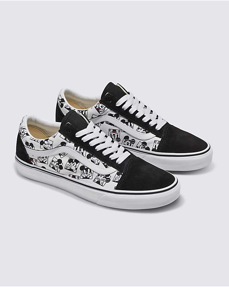 Vans Customs Mickey Old Skool Shoe Men Sneakers Black / White | YA1-5089