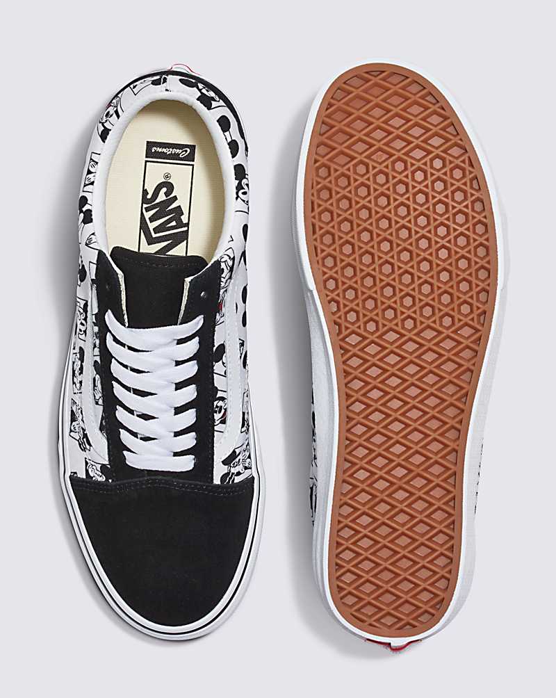 Vans Customs Mickey Old Skool Shoe Men Sneakers Black / White | YA1-5089