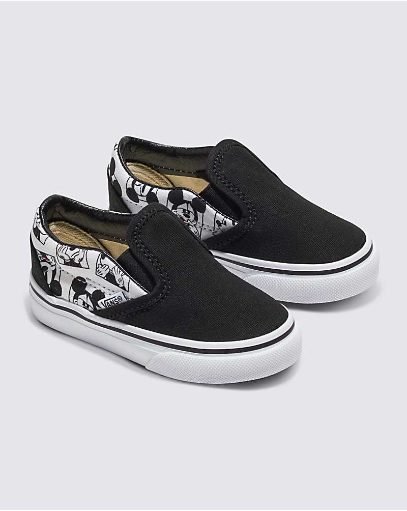 Vans Customs Mickey Toddler Slip-On Shoe Kids' Slip On Shoes Black / White | MC1-9751