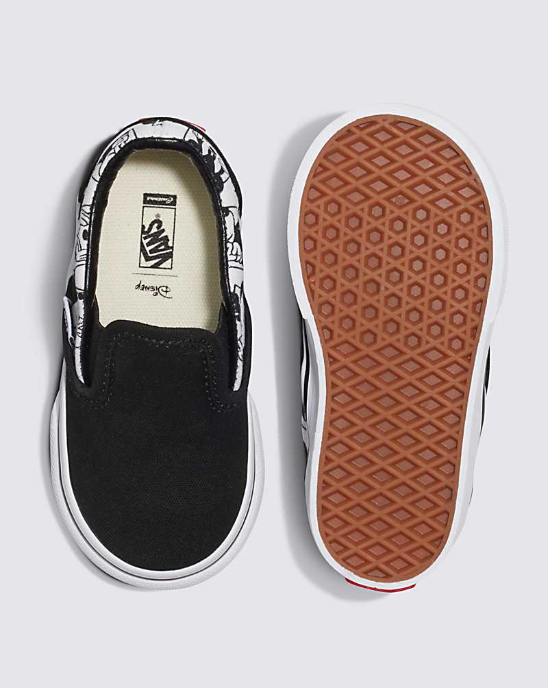 Vans Customs Mickey Toddler Slip-On Shoe Kids' Slip On Shoes Black / White | MC1-9751