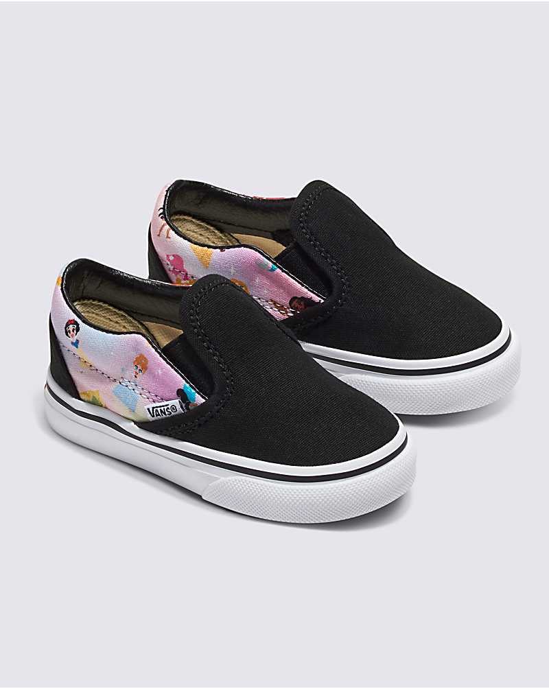 Vans Customs Princess Toddler Slip-On Shoe Kids' Slip On Shoes Black / Pink | OD1-2048