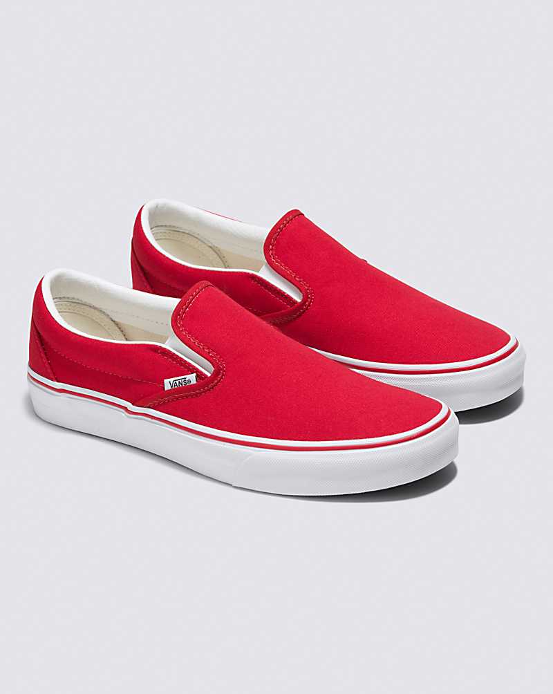 Vans Customs Racing Red Slip-On Wide Men Slip On Shoes Red | DI1-8274