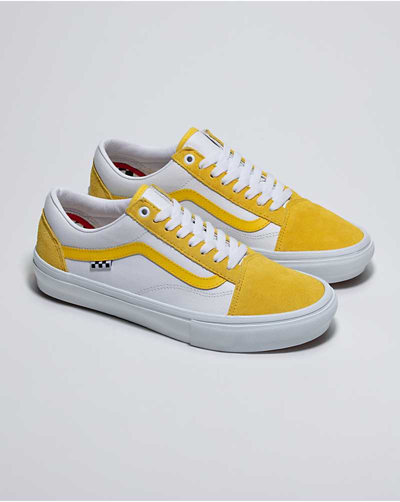 Vans Customs Skate Old Skool Women Skate Shoes White / Yellow | XT1-4341