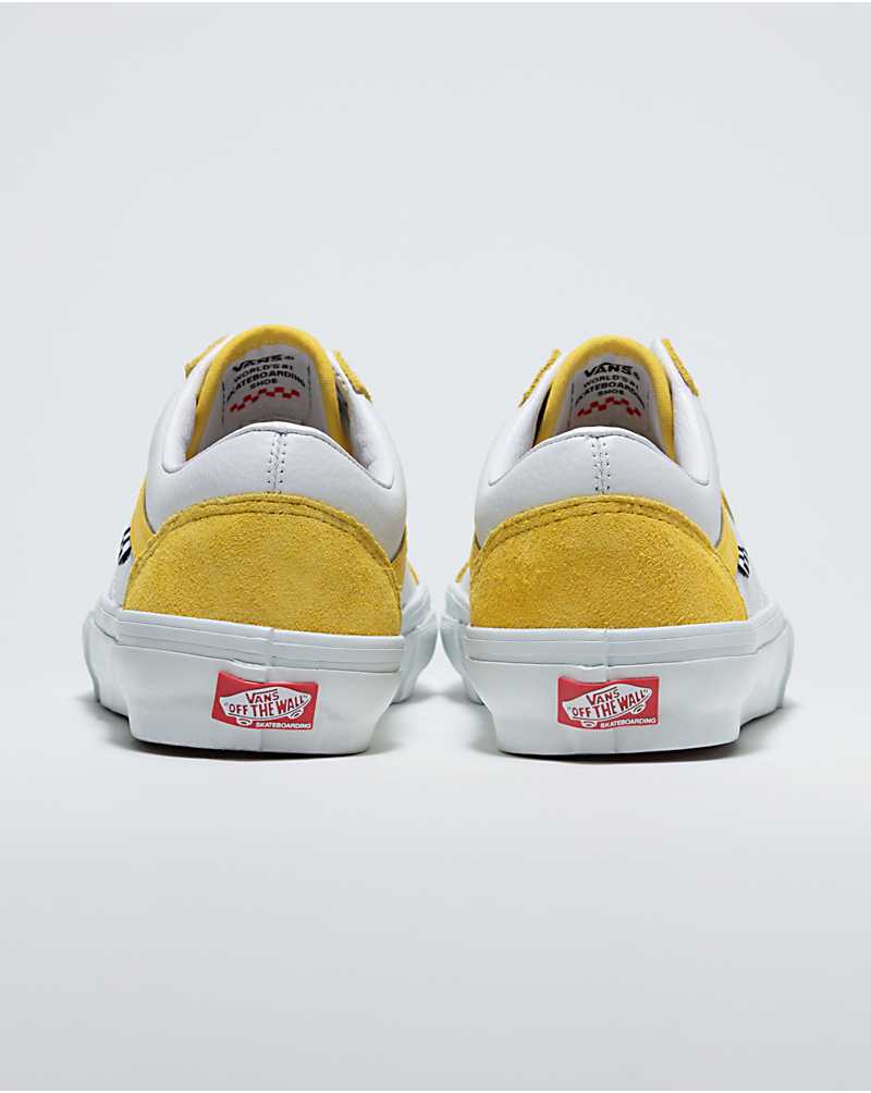 Vans Customs Skate Old Skool Women Skate Shoes White / Yellow | XT1-4341