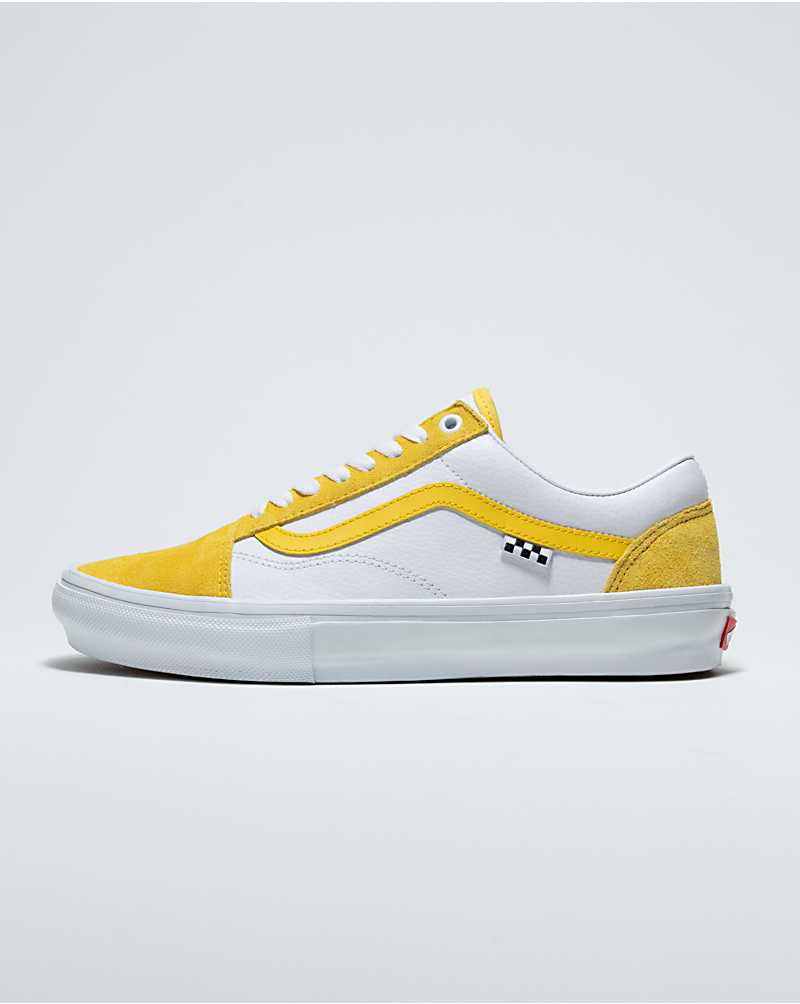 Vans Customs Skate Old Skool Women Skate Shoes White / Yellow | XT1-4341