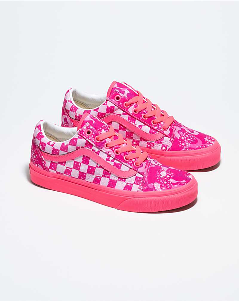 Vans Customs Sparkle Swirl Old Skool Wide Women Sneakers Pink | WR1-1959