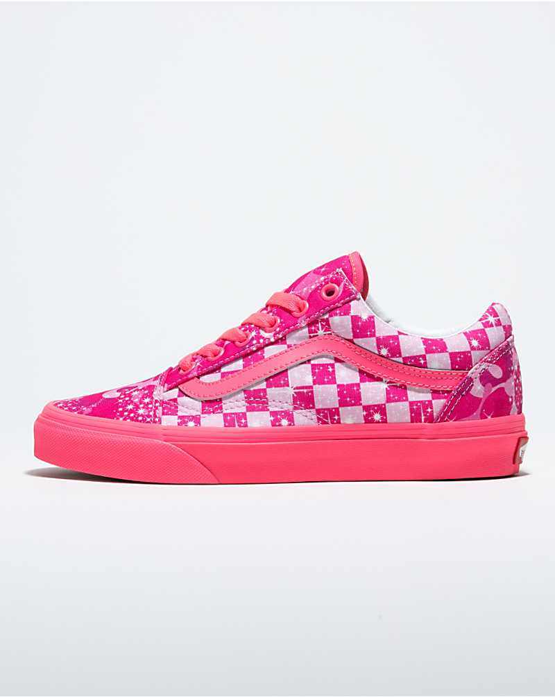 Vans Customs Sparkle Swirl Old Skool Wide Women Sneakers Pink | WR1-1959