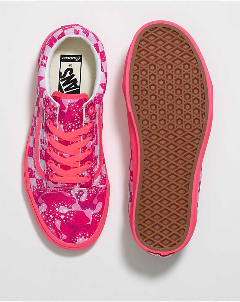 Vans Customs Sparkle Swirl Old Skool Women Sneakers Pink | QT1-8515