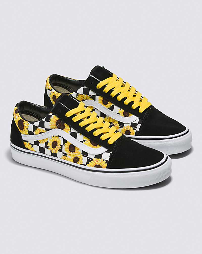 Vans Customs Sunflowers Old Skool Men Sneakers Black / Yellow | YV1-8645