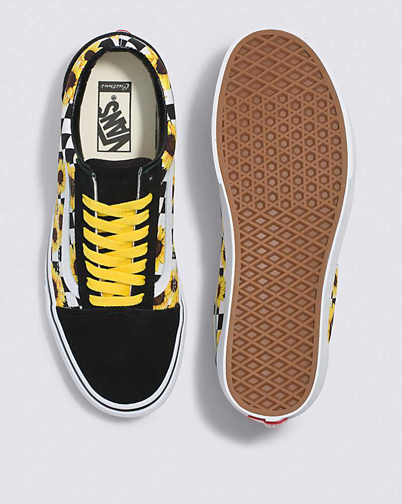 Vans Customs Sunflowers Old Skool Men Sneakers Black / Yellow | YV1-8645