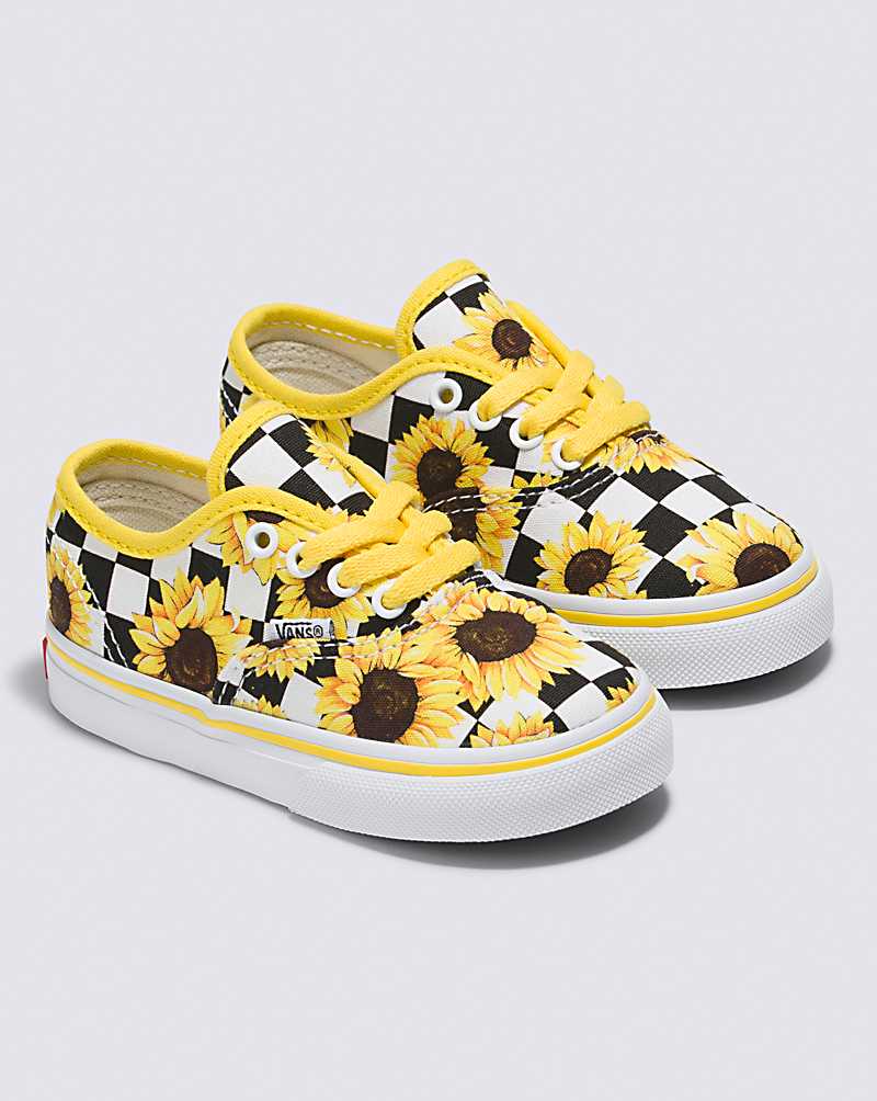 Vans Customs Toddler Sunflowers Authentic Kids' Sneakers Yellow | YM1-5925