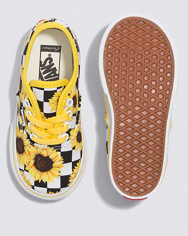 Vans Customs Toddler Sunflowers Authentic Kids' Sneakers Yellow | YM1-5925