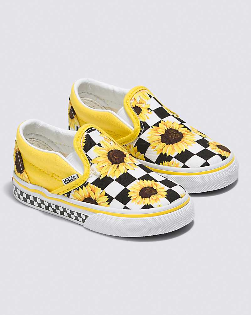 Vans Customs Toddler Sunflowers Slip-On Kids' Slip On Shoes Yellow | DO1-2215